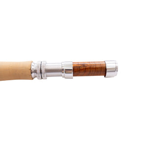 Burl wood reel seat with nickel silver hardware