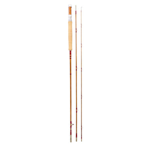 Two piece Headwaters bamboo fly rod with spare tip, sections laid out